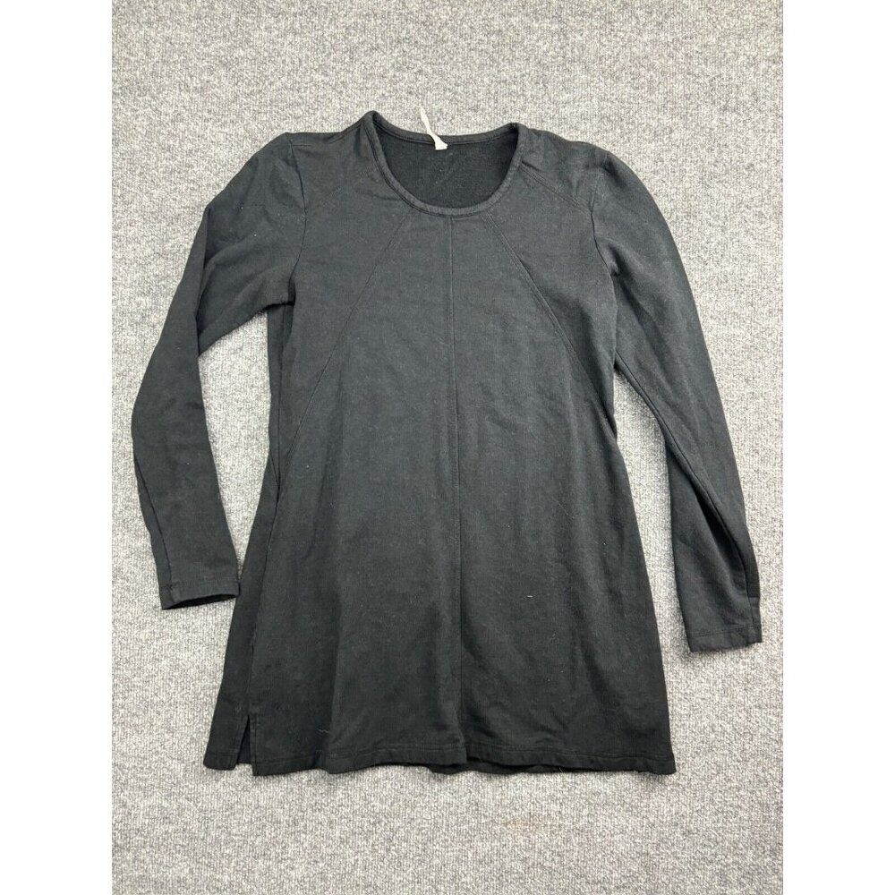 Aventura Dress Women's Small Black Long Sleeve Tunic Stretch Side Slits Pullover